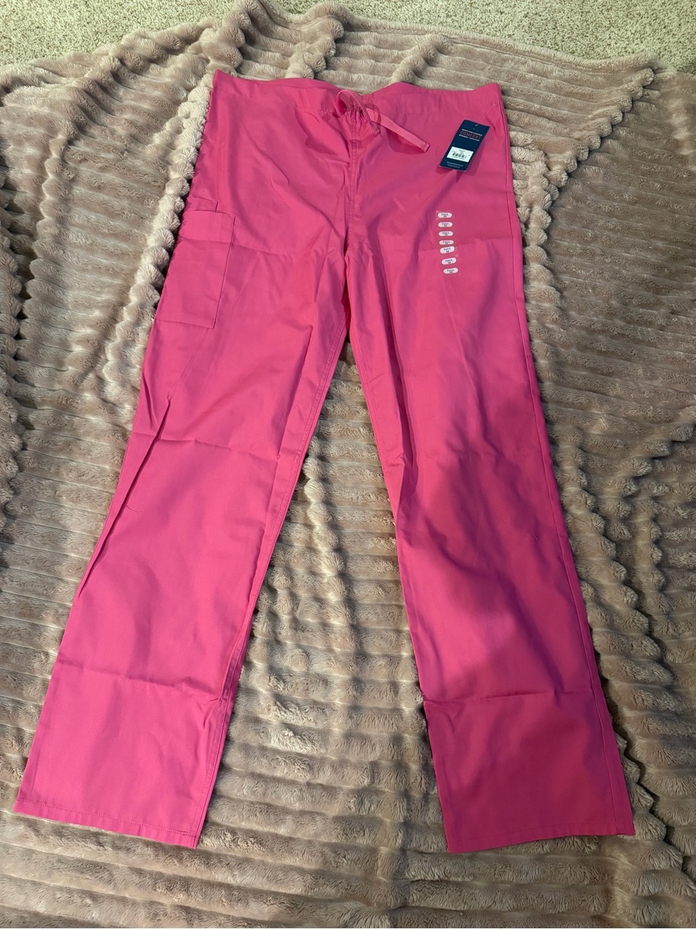 Women's Straight-Leg Drawstring Scrub Pants - Pink MEDIUM TALL NWT